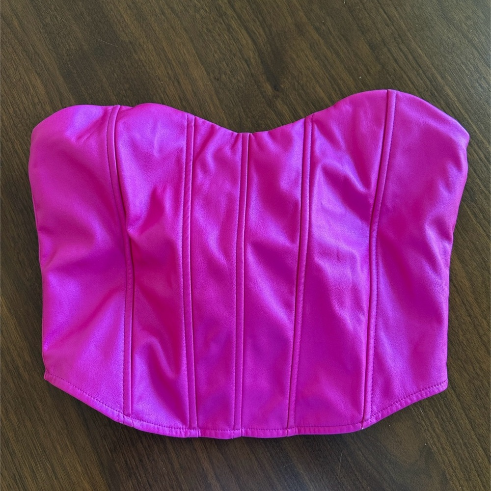 Vibrant Pink Strapless Bustier Top